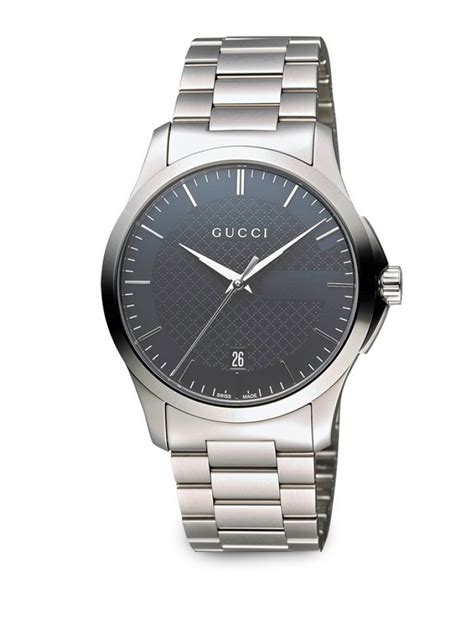 gucci men's stainless steel brown dial watch|gucci quartz watch stainless steel.